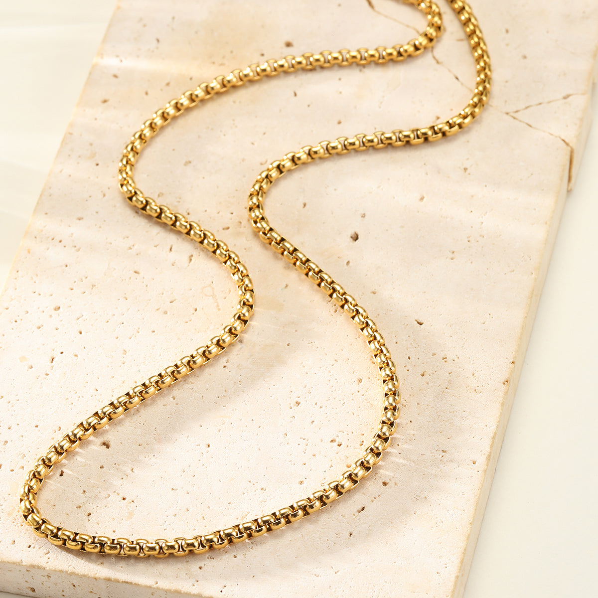 Thick Box Chain Necklace Waterproof