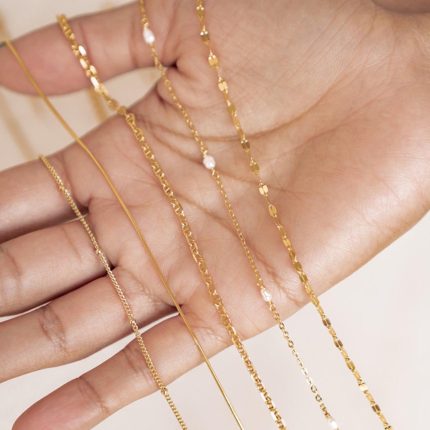 Unisex Rolled Snake Chain Necklace Gold