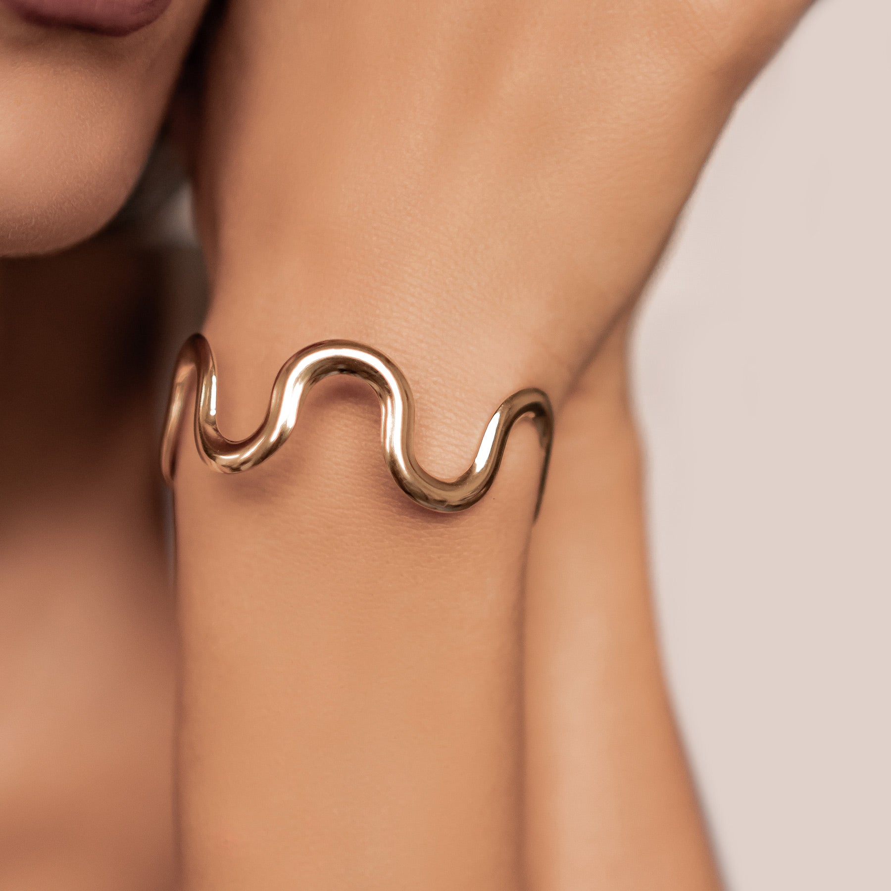 Wavy Flow Open Cuff Bracelet