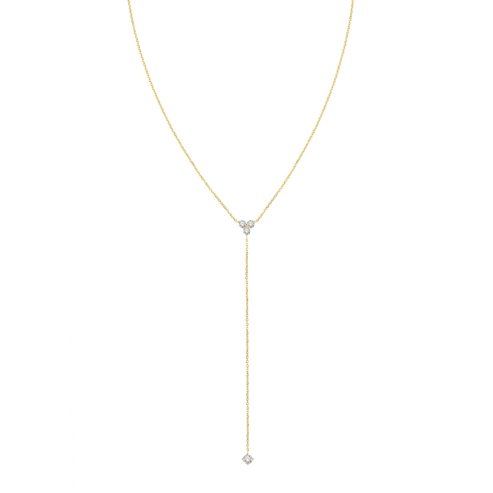 Trinity Y Necklace 14K