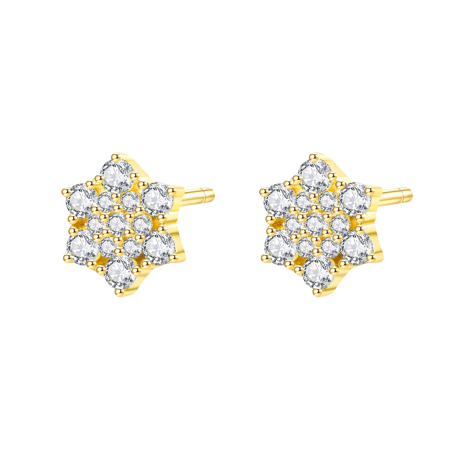 Zirconia Bloom Stud Earrings Sterling Silver