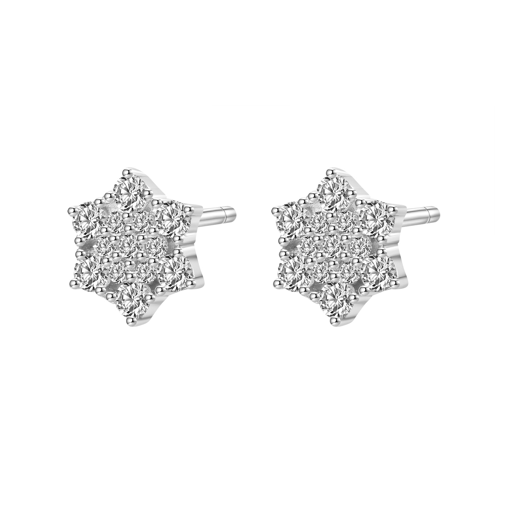 Zirconia Bloom Stud Earrings Sterling Silver