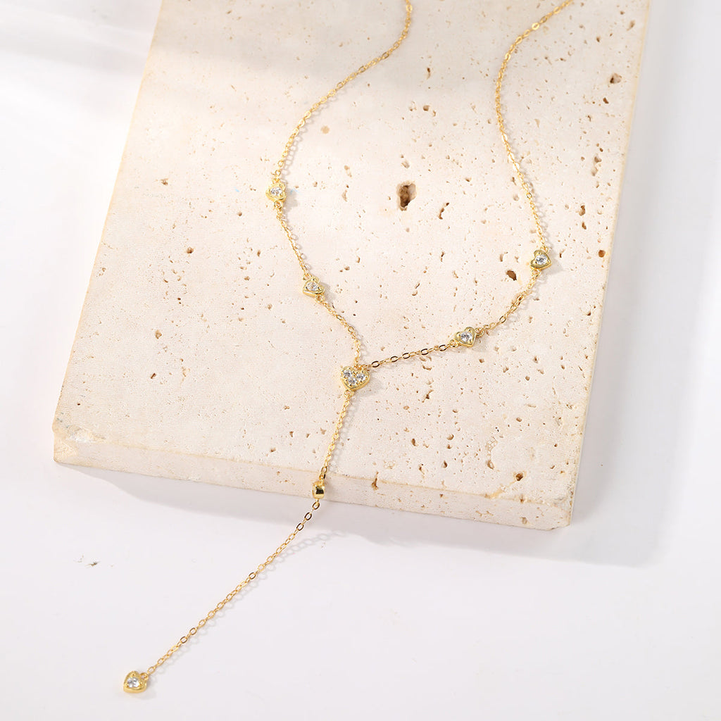 Cherish Y Chain Necklace Sterling Silver Gold