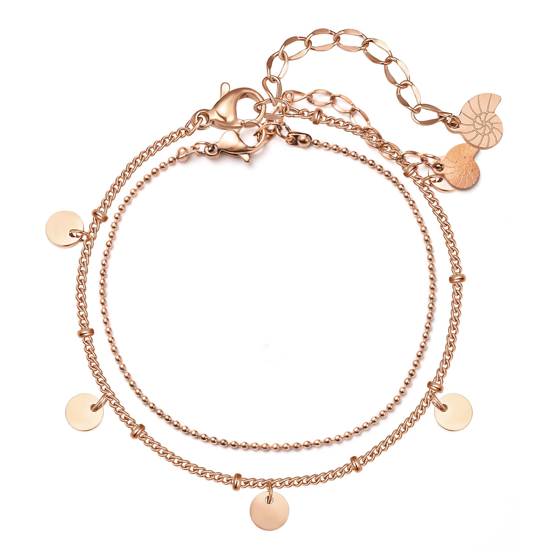 Coin and Bead Chain Bracelet Set