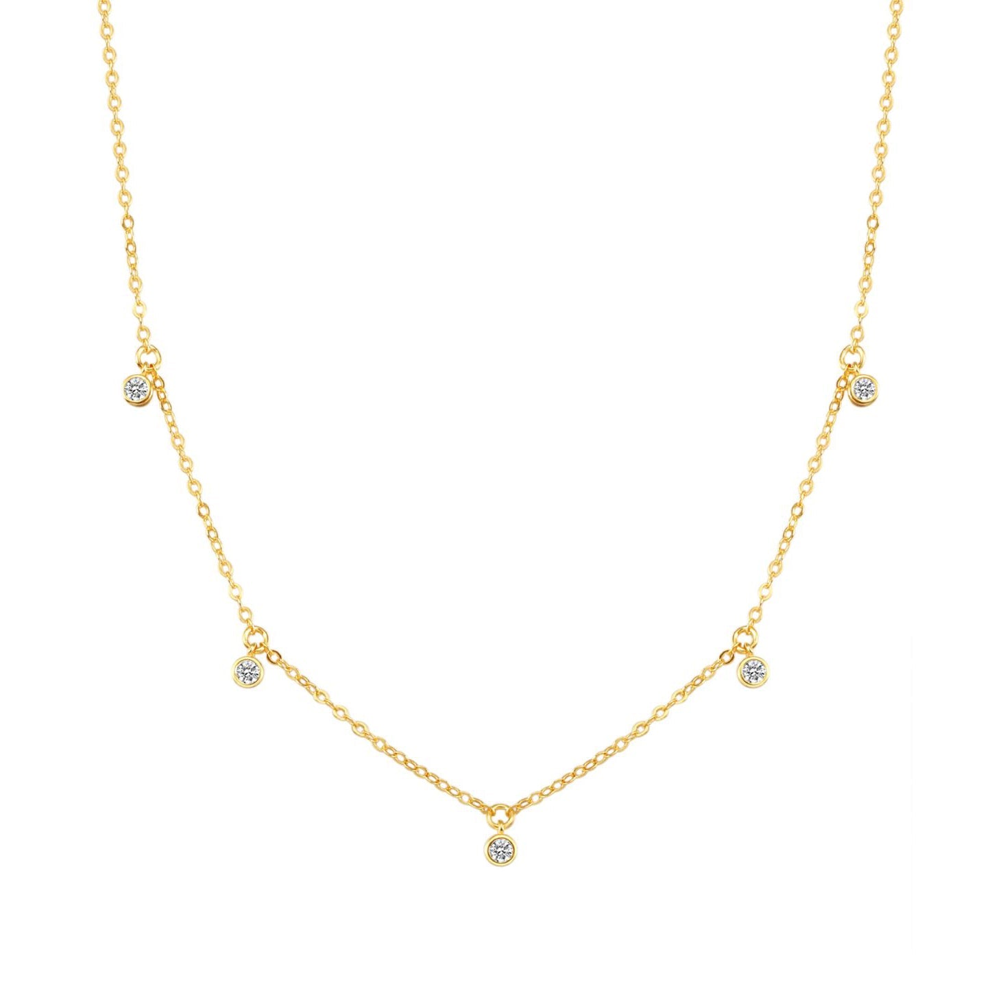 Dazzling Charm Necklace Sterling Silver