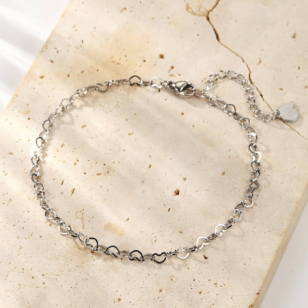 Delicate Heart Chain Anklet Waterproof
