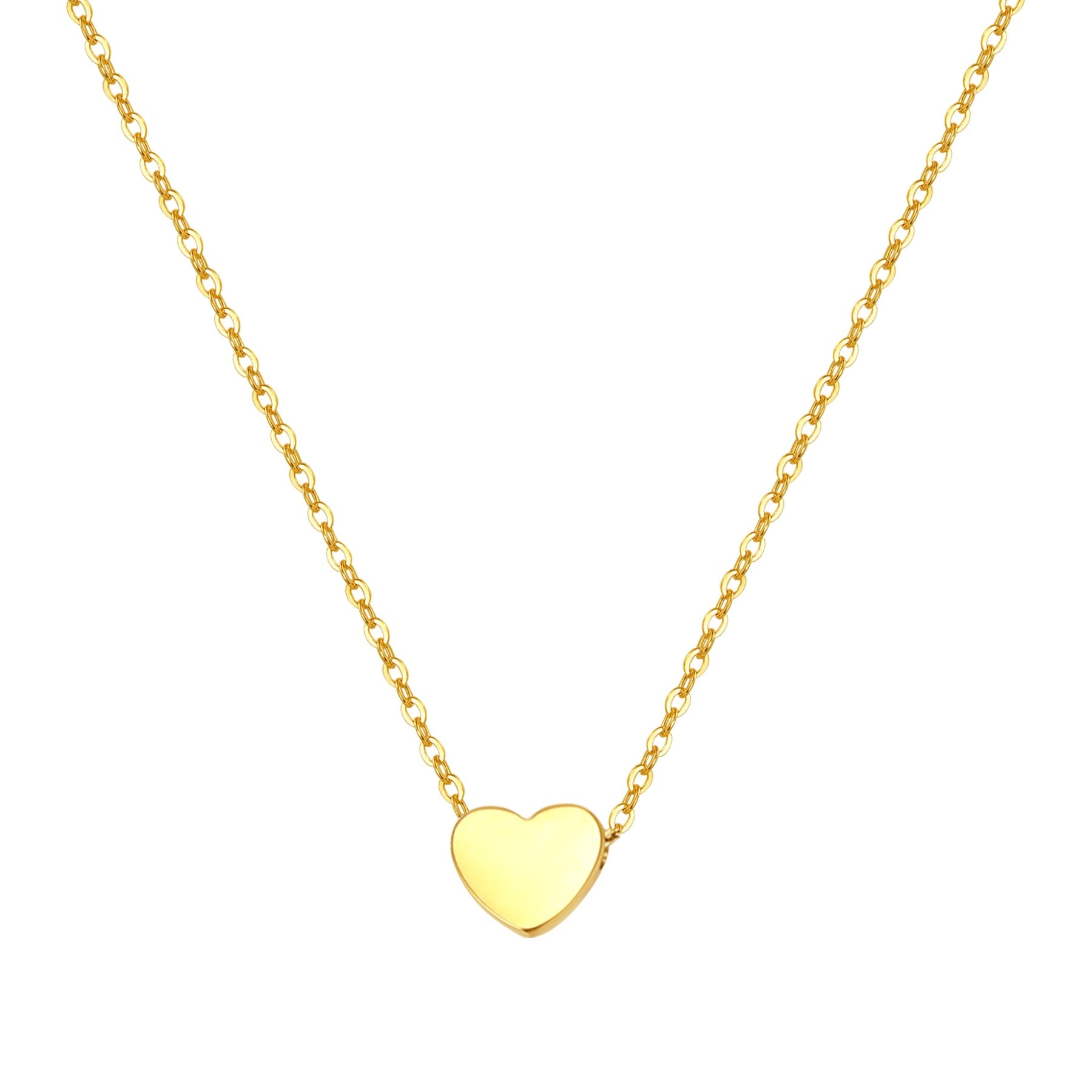Delicate Heart Pendant Necklace Gold