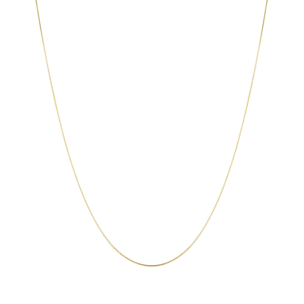 Fine Box Chain Necklace Sterling Silver Gold