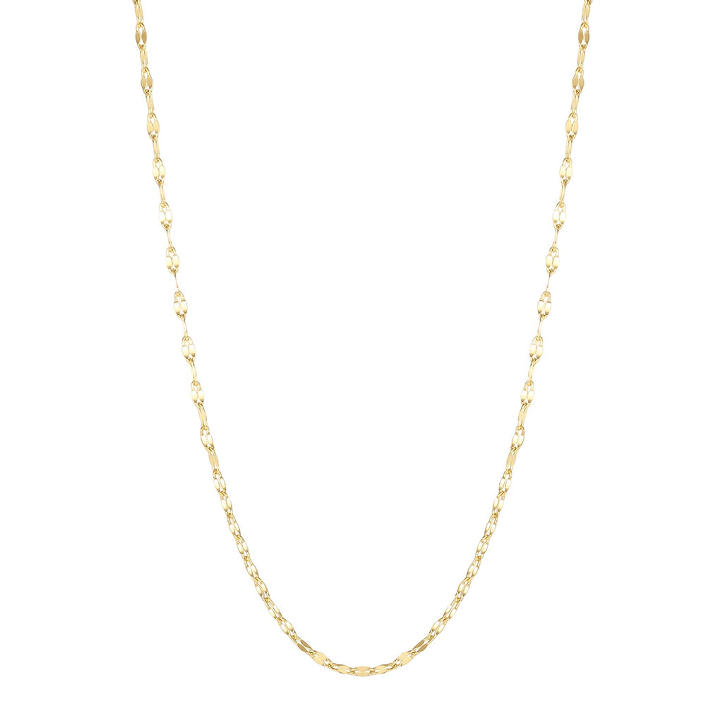 Flattened Rolo Chain Necklace Gold