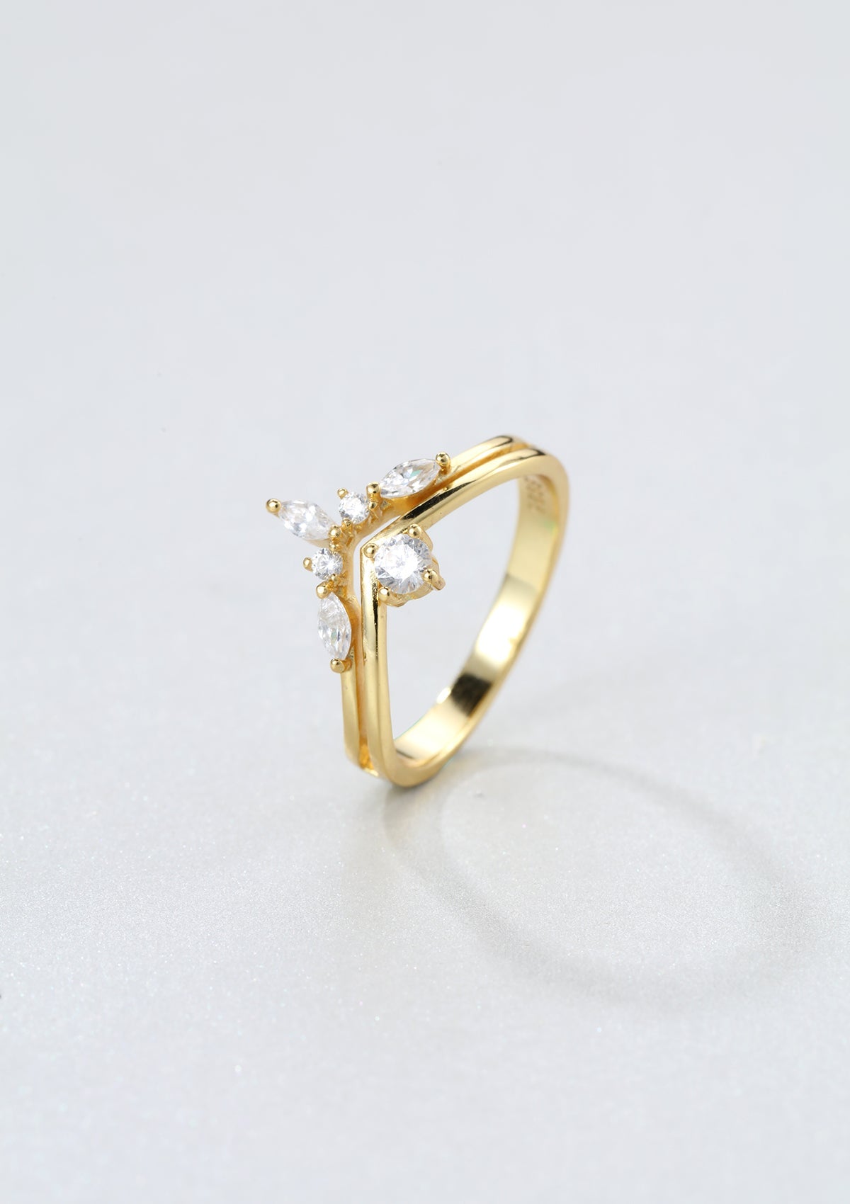 Gemstone Crown Ring Sterling Silver Gold