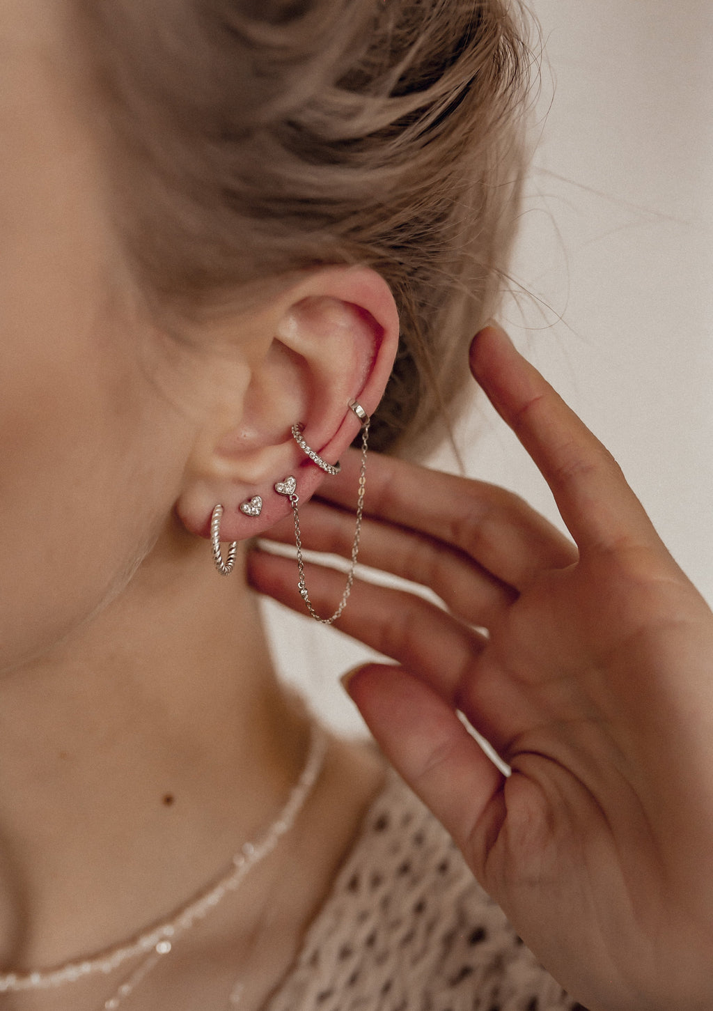 Heart Stud Earrings Sterling Silver