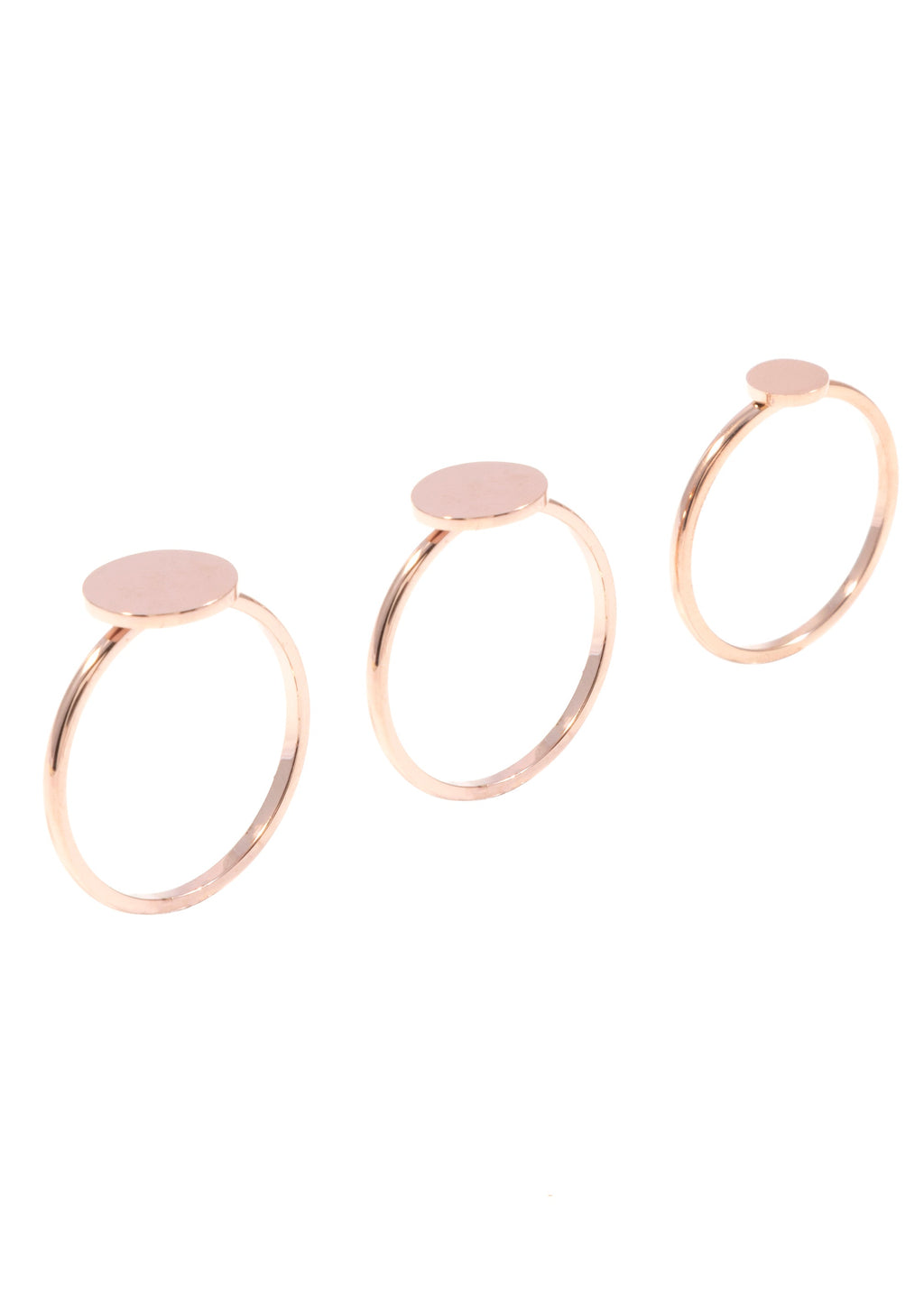 Joy Rose Gold Circle Ring Set