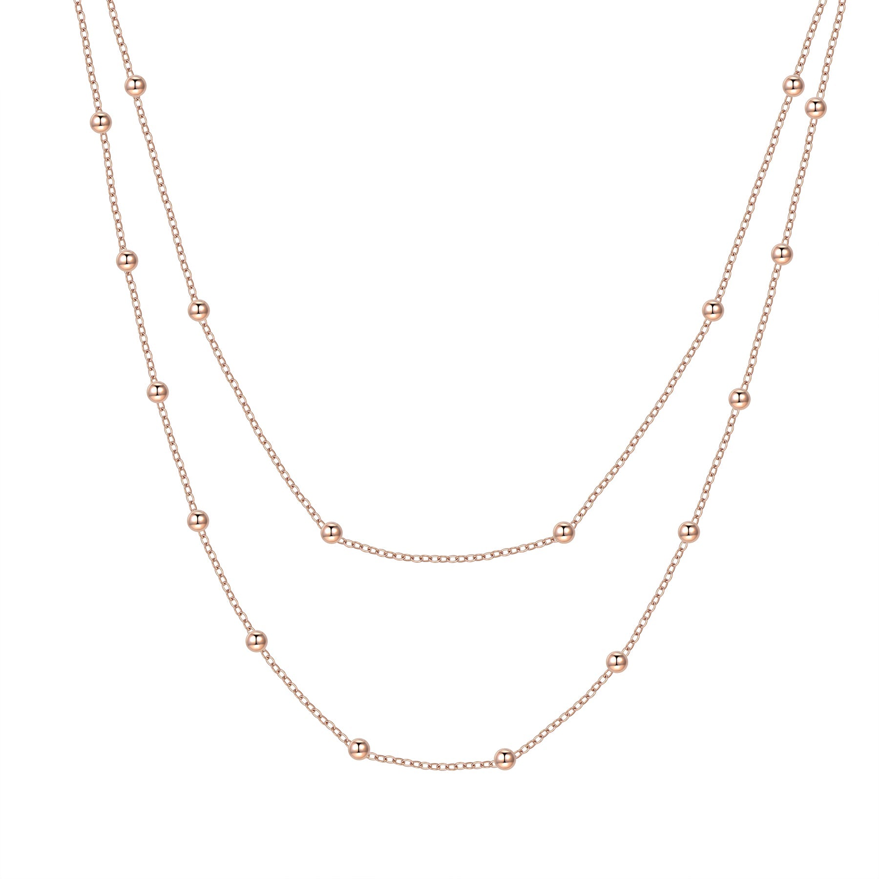 Layered Necklace Rose Gold