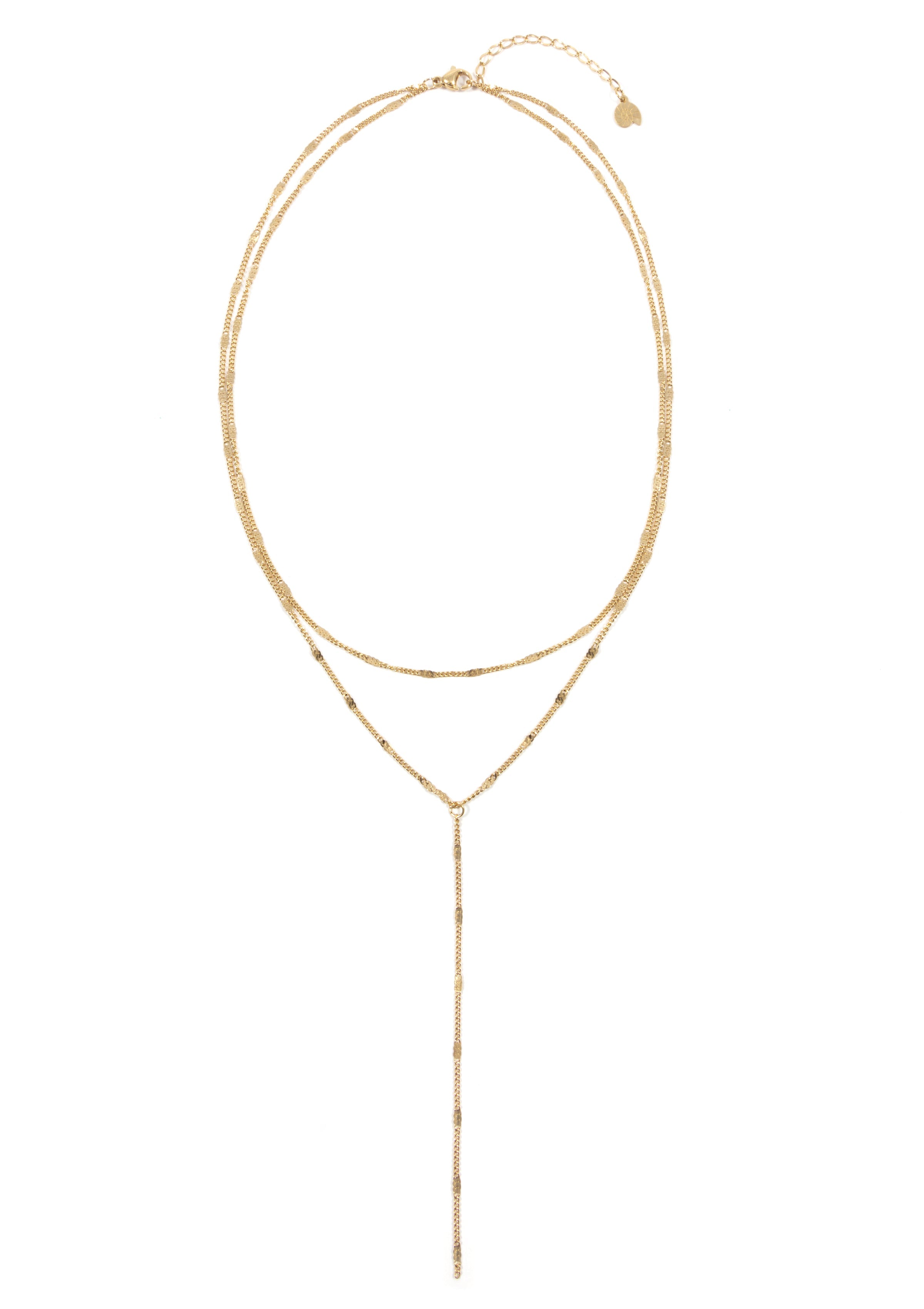 Layered Y Necklace Gold