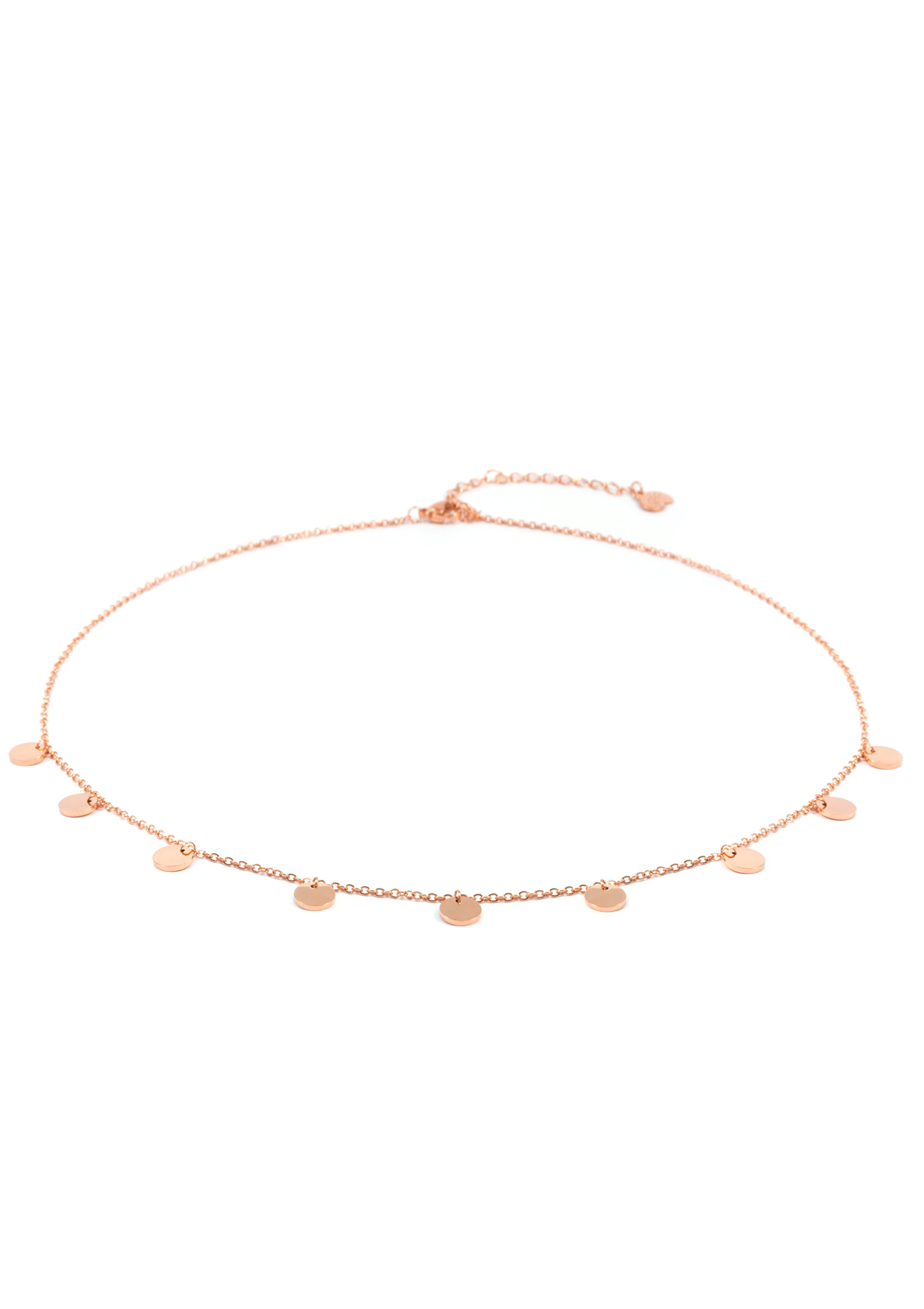 Multi Circles Necklace Rose Gold