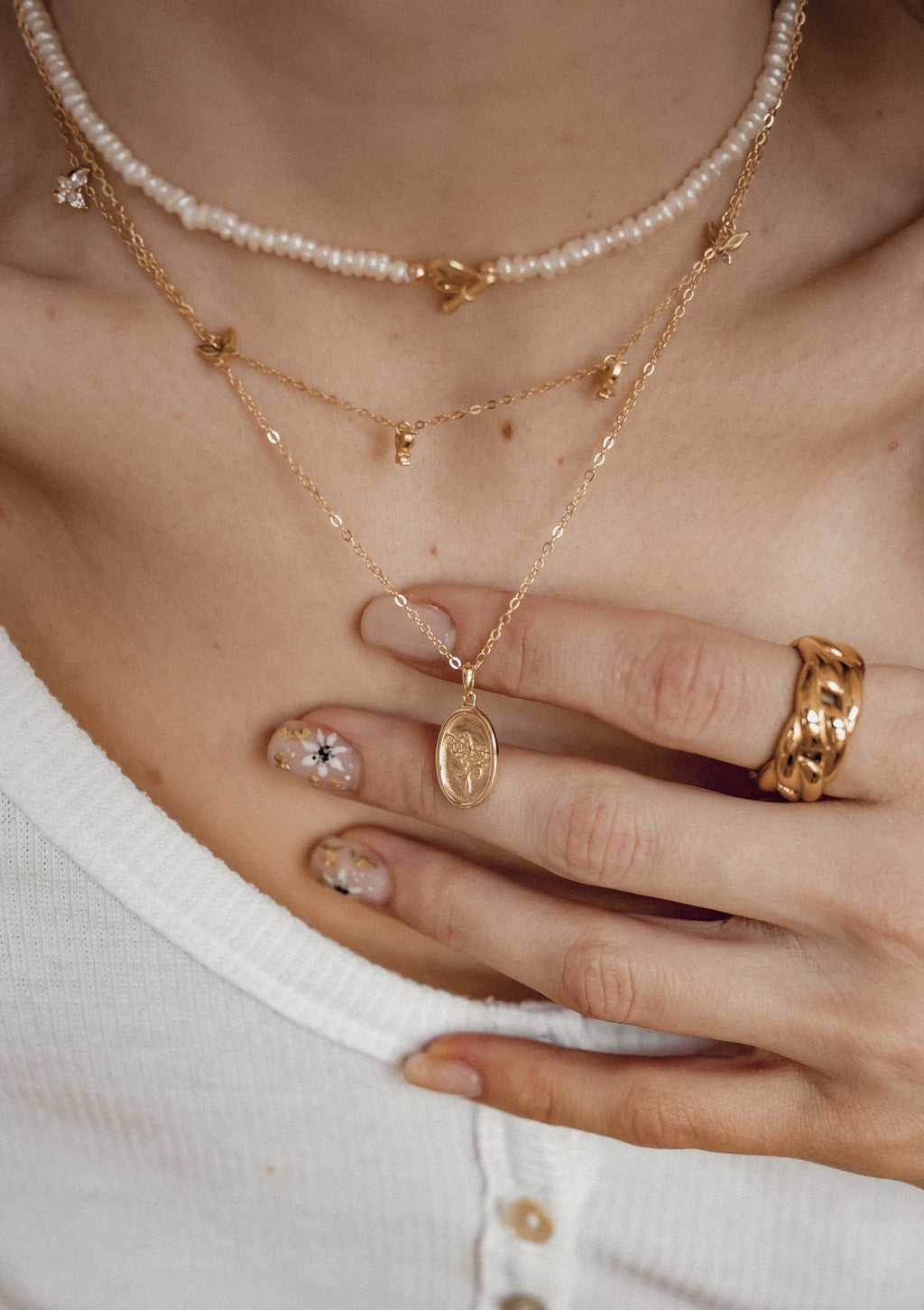 Oval Rose Pendant Sterling Silver Gold