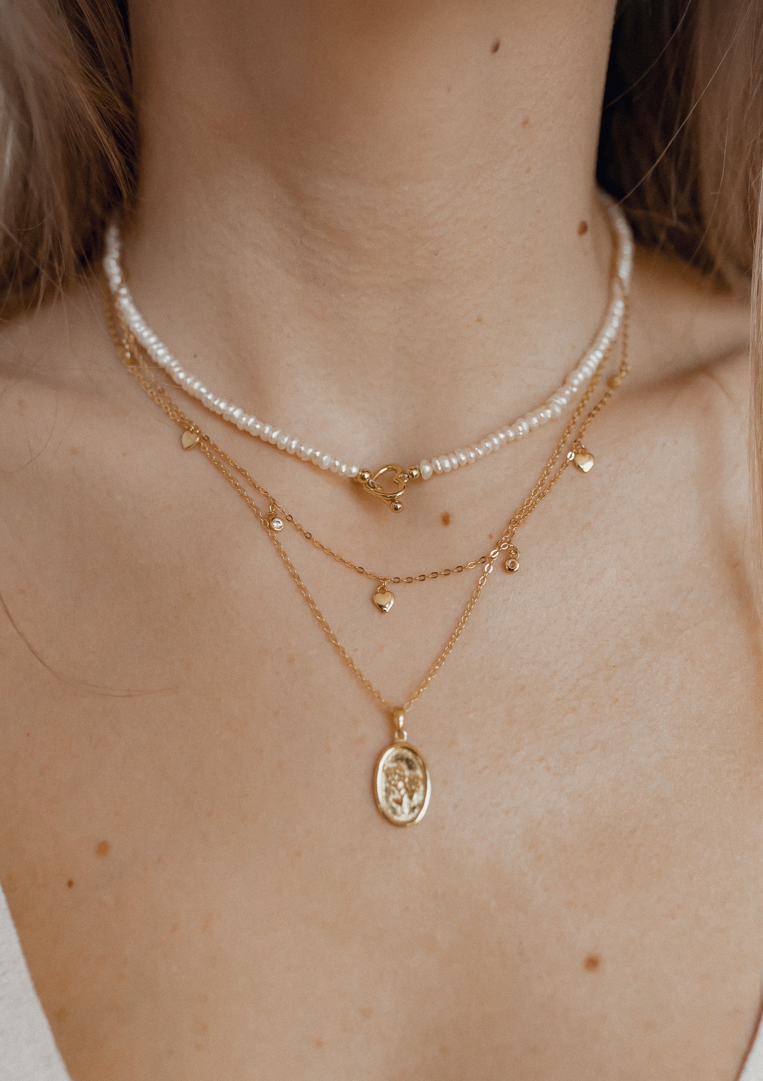 Oval Rose Pendant Sterling Silver Gold