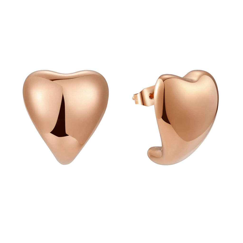 Oversized Heart Stud Earring Waterproof