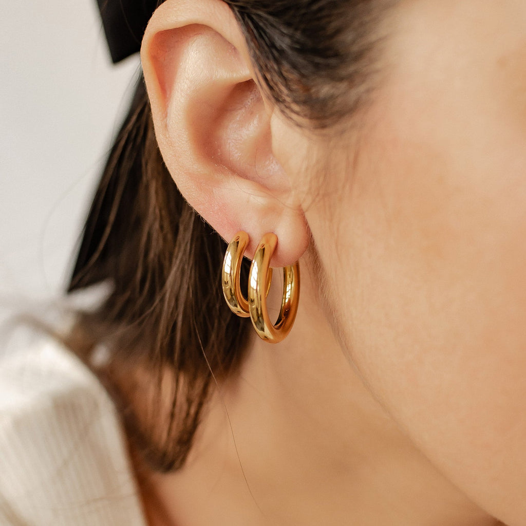 Round Hoop Earring Set Stainless Steel