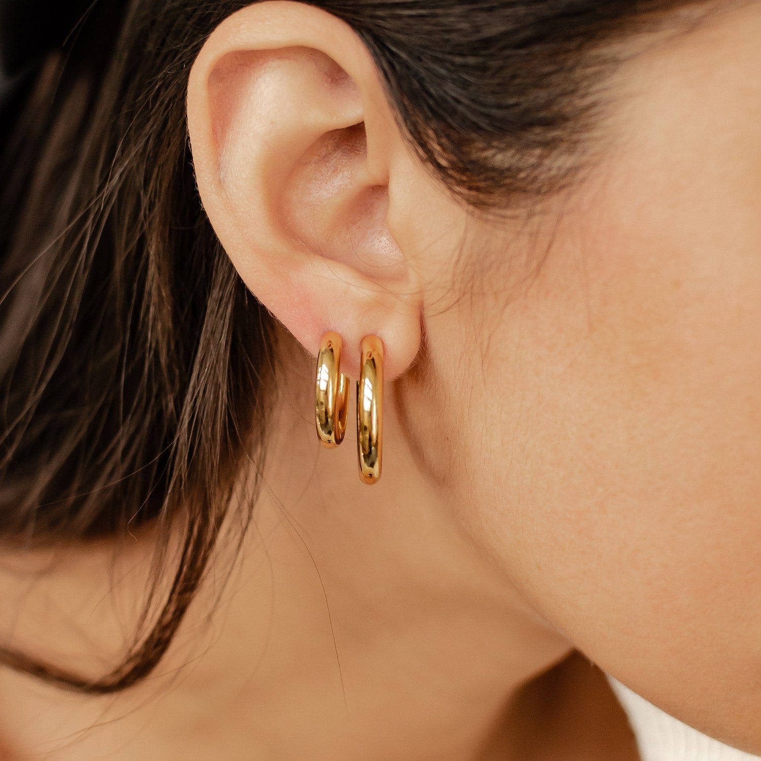 Round Hoop Earring Set Stainless Steel