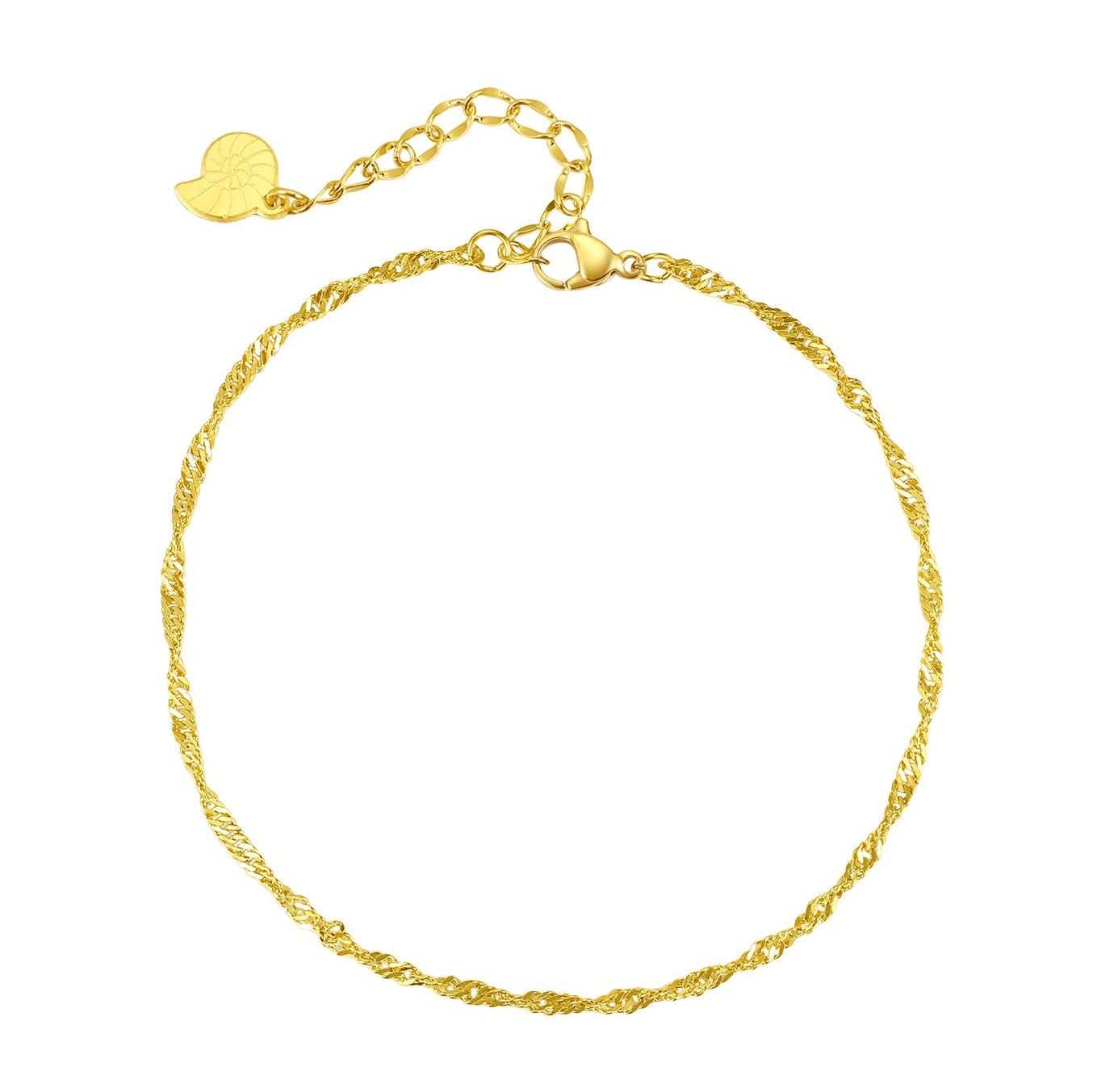 Fine Singapore Chain Anklet Gold