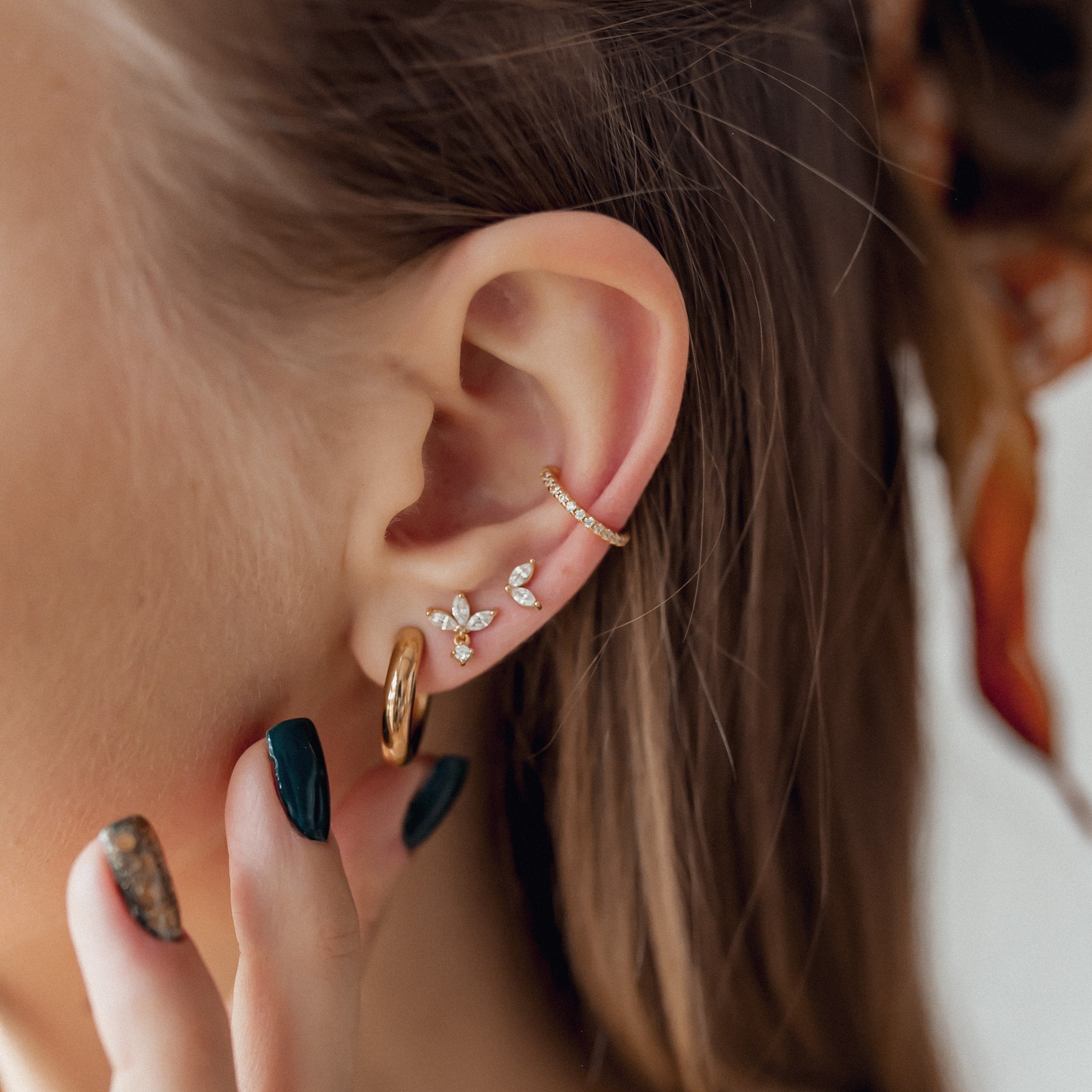 Small Round Hoop Earrings Gold