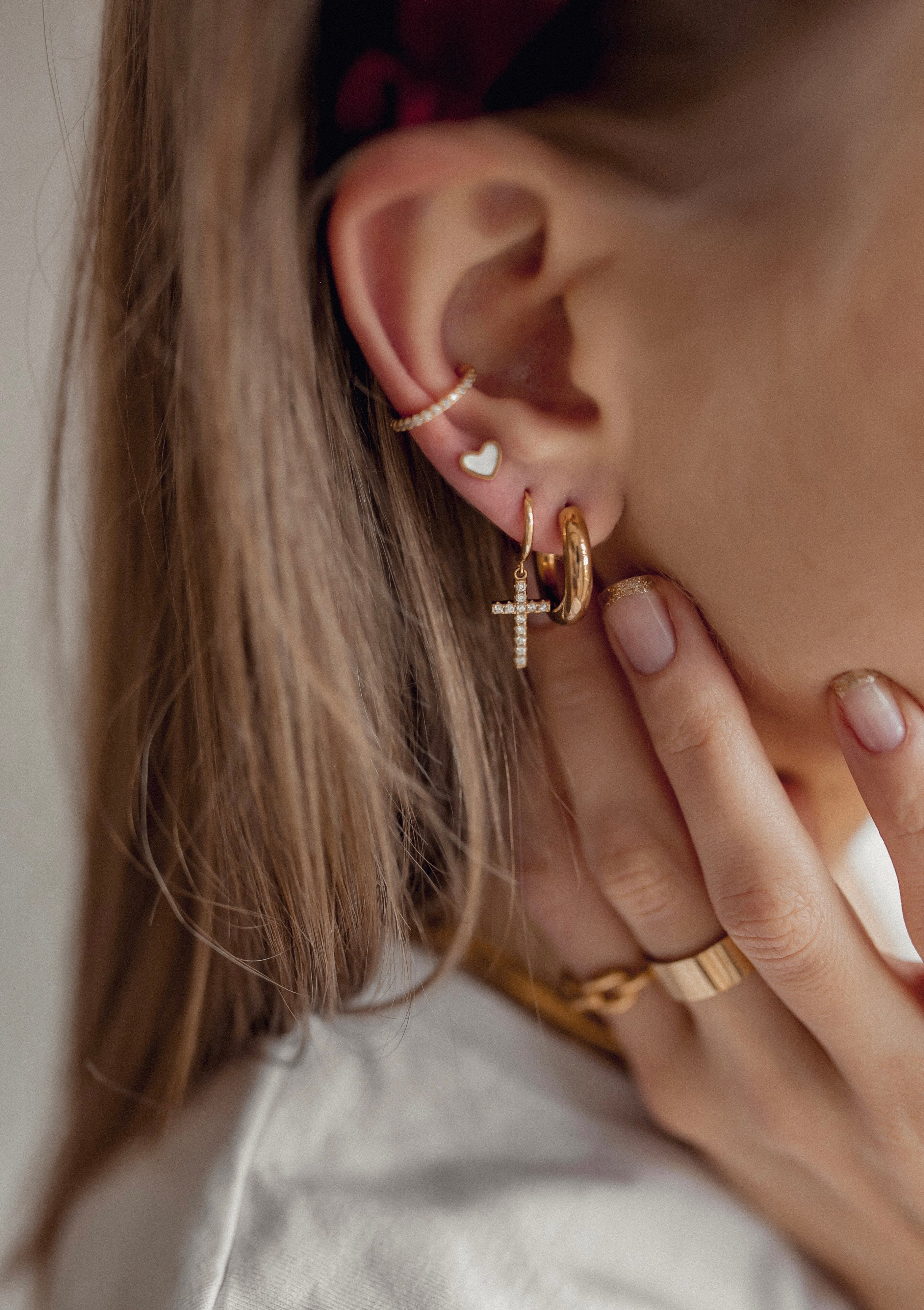 Small Round Hoop Earrings Gold