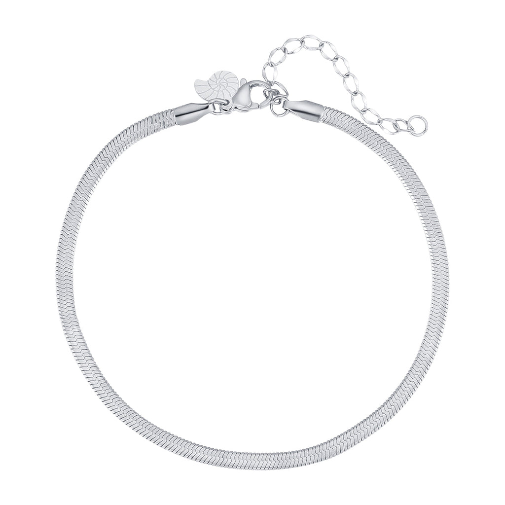 Snake Chain Anklet Silver