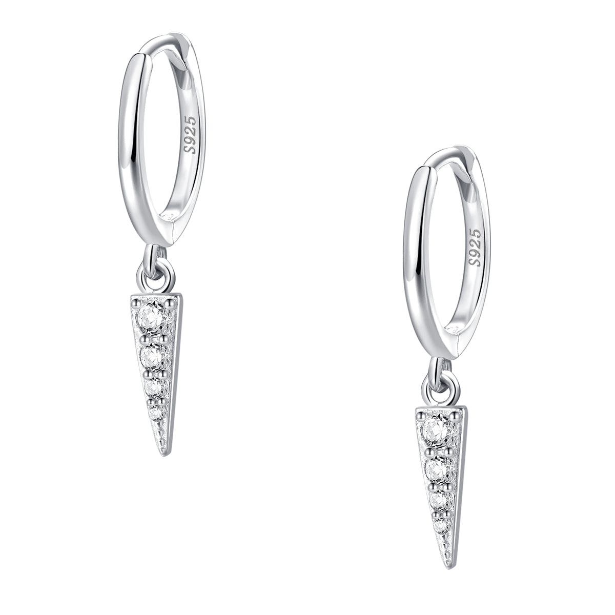 Spike Huggie Earrings Sterling Silver