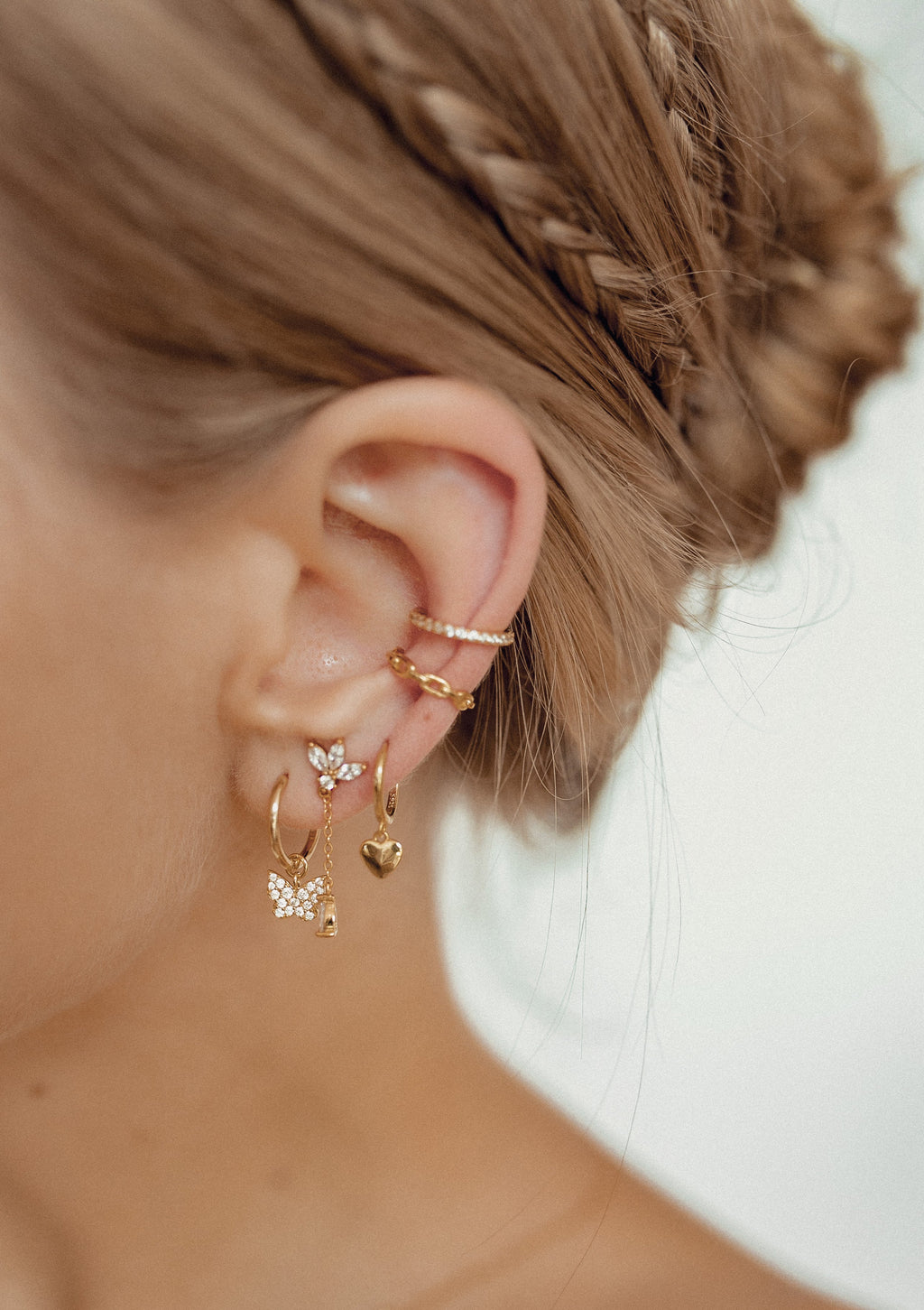 Teardrop Stud Earrings Sterling Silver Gold