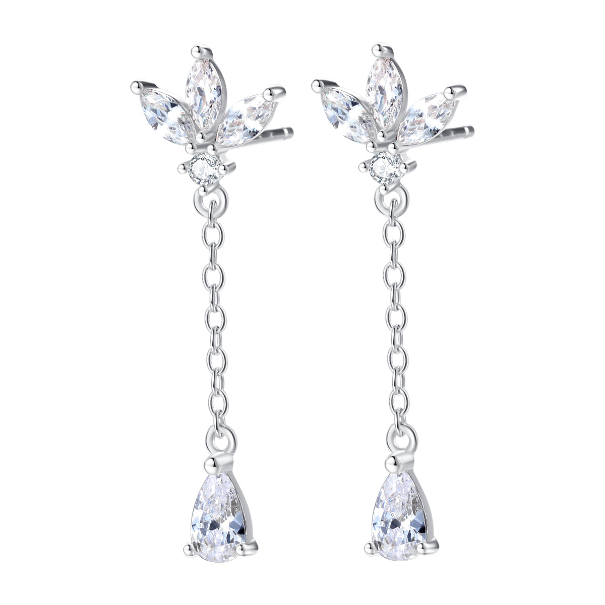 Teardrop Stud Earrings Sterling Silver