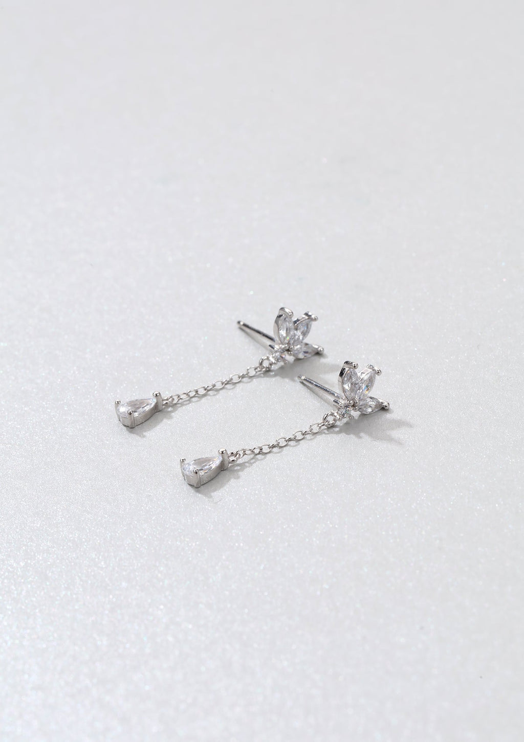 Teardrop Stud Earrings Sterling Silver