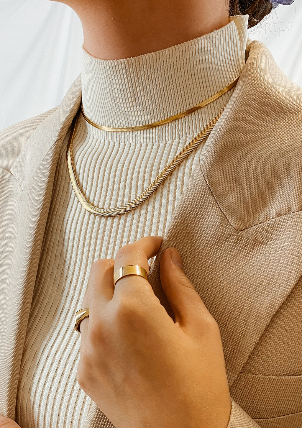 Thick Snake Chain Necklace Gold