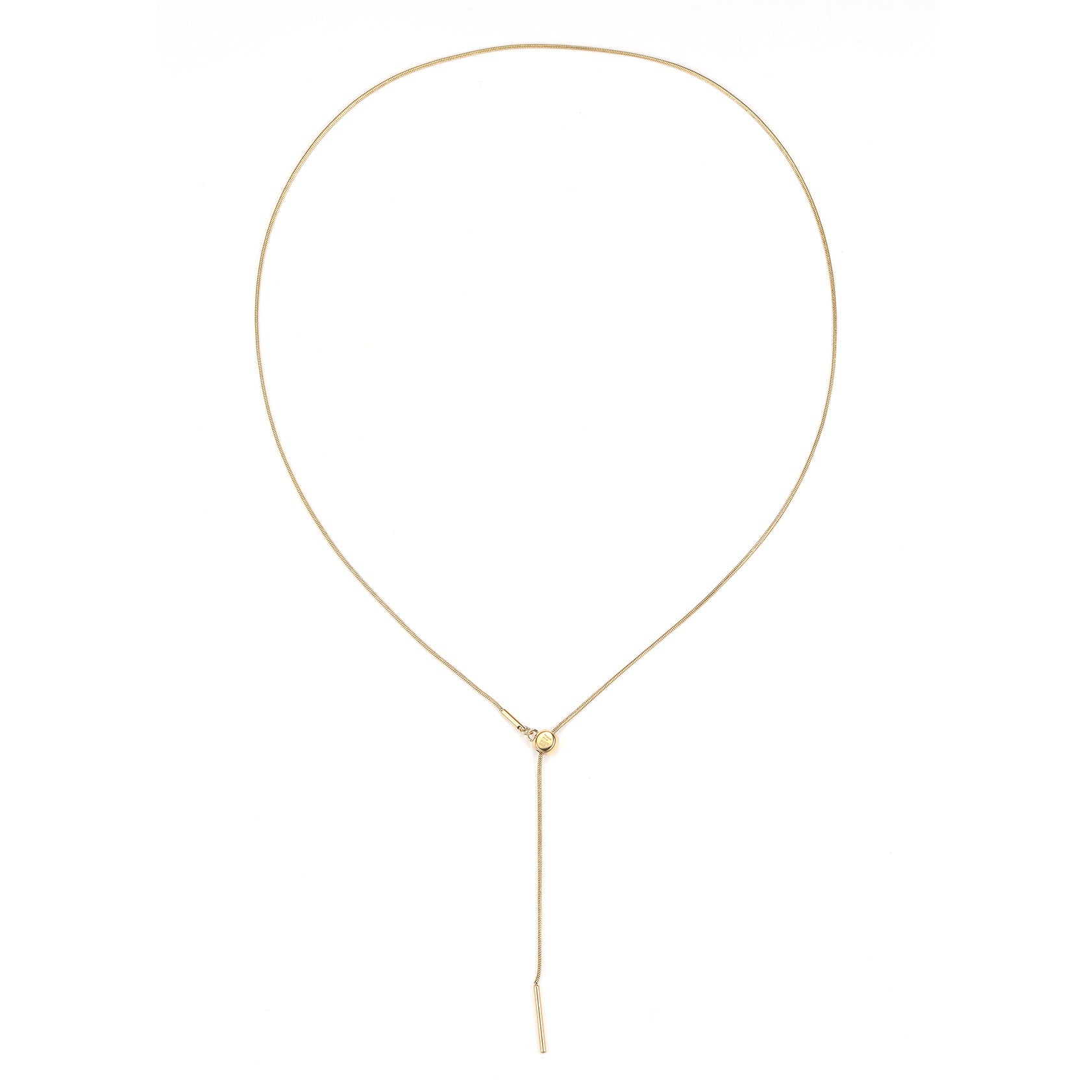 Unisex Rolled Snake Chain Necklace Gold