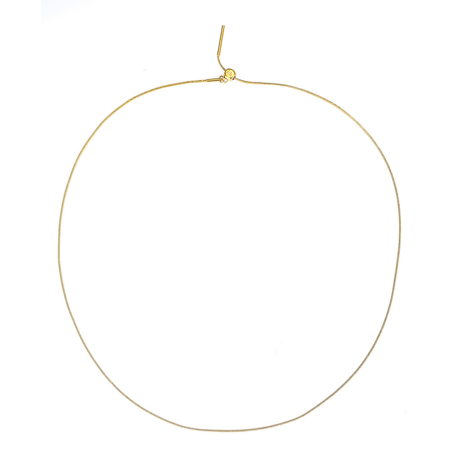 Unisex Rolled Snake Chain Necklace Gold